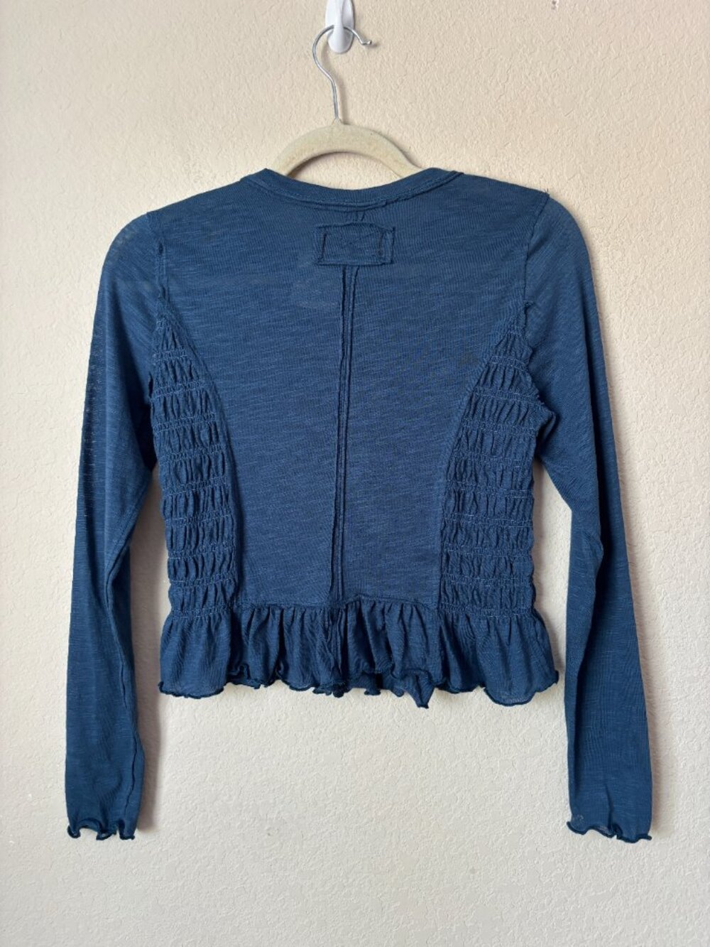 NEW Free People Smocked We The Free Sylvie Long Sleeve Shirt Top - Picture 9 of 9